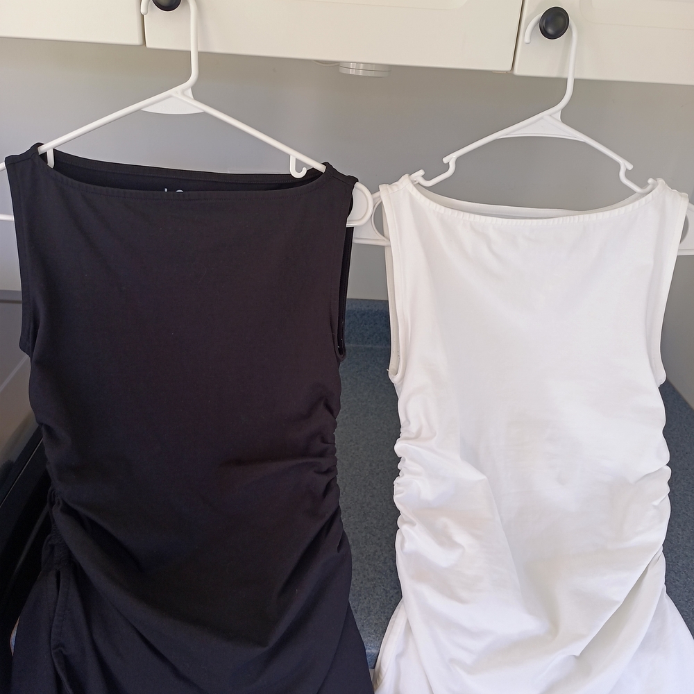LOFT Black and White Tank Tops